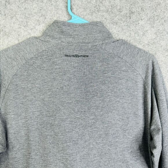 Travis Mathew Shirt Mens Medium Gray Quarter Zip Golf Performance Stretch Top - Picture 9 of 9